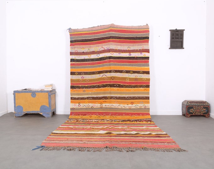 Bohemian moroccan rug,vintage berber carpet,beautiful unique carpet 12.5 FT x 5.5 FT
