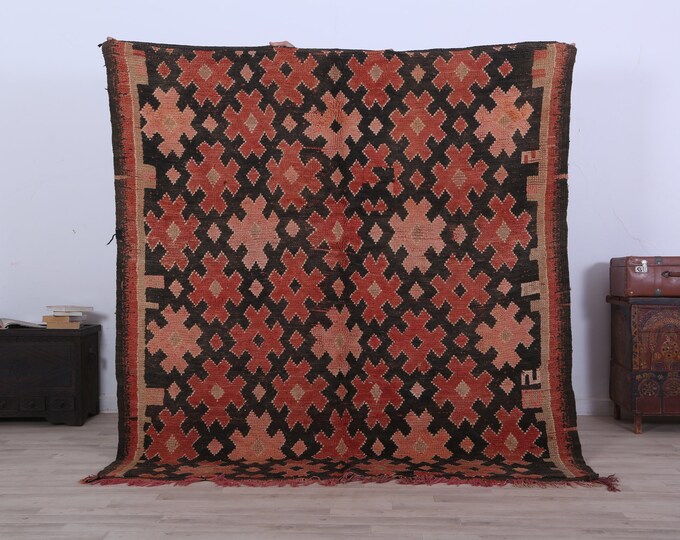 Moroccan Fine Rug,Boho rug,Area Rug,Colorful Rug,living room rug 6.7x6.2 FEET