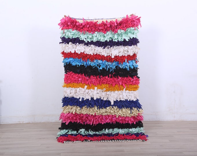 Small Berber Rug-Recycled Rug-Colorful Rug 4.6 x 2.4 FT