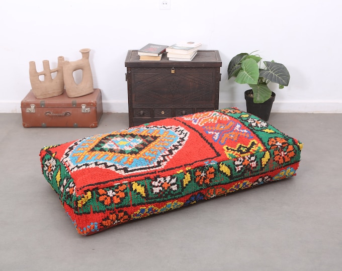 Colored Moroccan Pouf,Rectangular Floor Cushion,Ottoman Pouf 48 x 24 x 8 Inches Free shipping