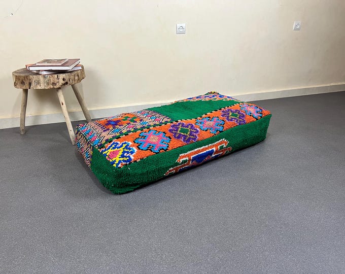 Rectangulare floor cushion vintage floor pouf ottoman pouffe 48" x 24" x 8" FREE SHIPPING