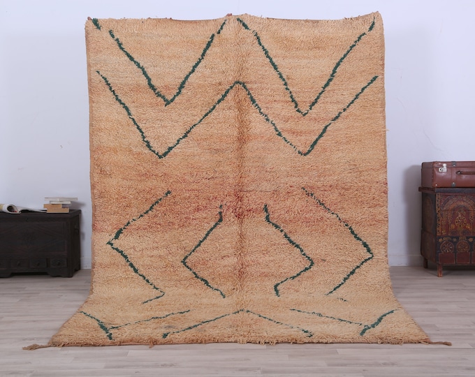 Large Moroccan Rug,Berber Wool Rug,Vintage Area Rug,Authentic Rug,Boho Berber Rug 8.8x 6.3 FEET