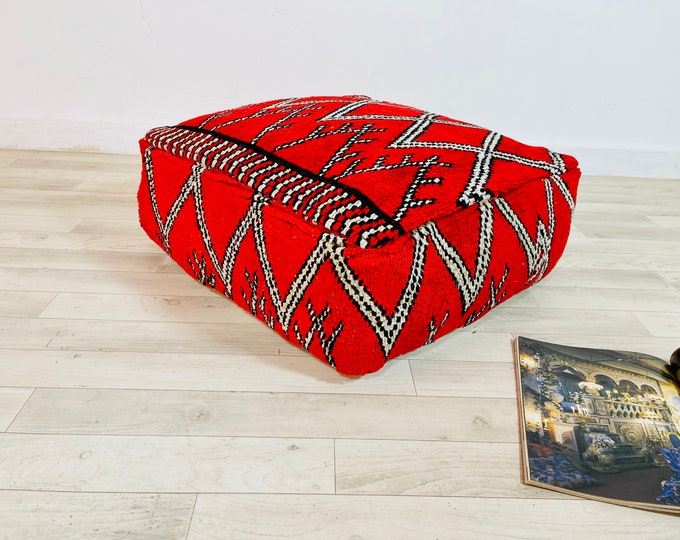 Floor Pillow_Bohemian Living Room Furniture_Ottoman chair_Moroccan Pouf_Luxury Pouffe_24"24"8"