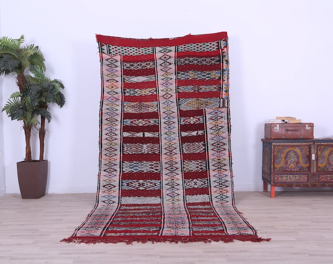 Moroccan kilim,Berber design kilim,Handwoven kilim,handmade flat woven,Tribal kilim 9.9x4.8FT