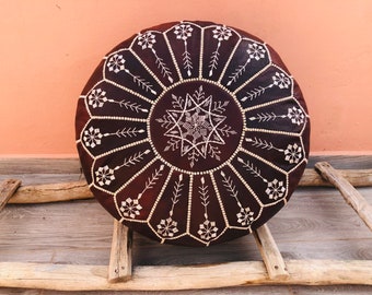 Marokkaanse lederen poef, ottomaanse voetkruk, luxe poef, home decor, Insert beschikbaar, freeshipping