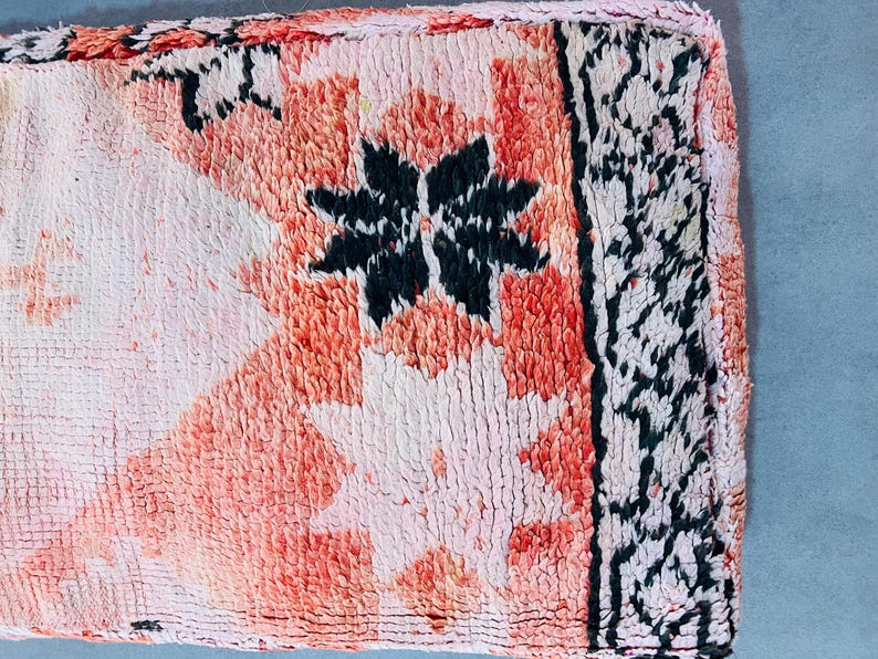 Moroccan floor couch,vintage kilim pink floor cushion,rectangular floor