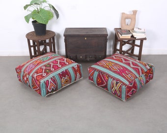 Moroccan  wool pouf, floor ottoman cushion pillow vintage pouf home decor pouf 24" 24" 8"