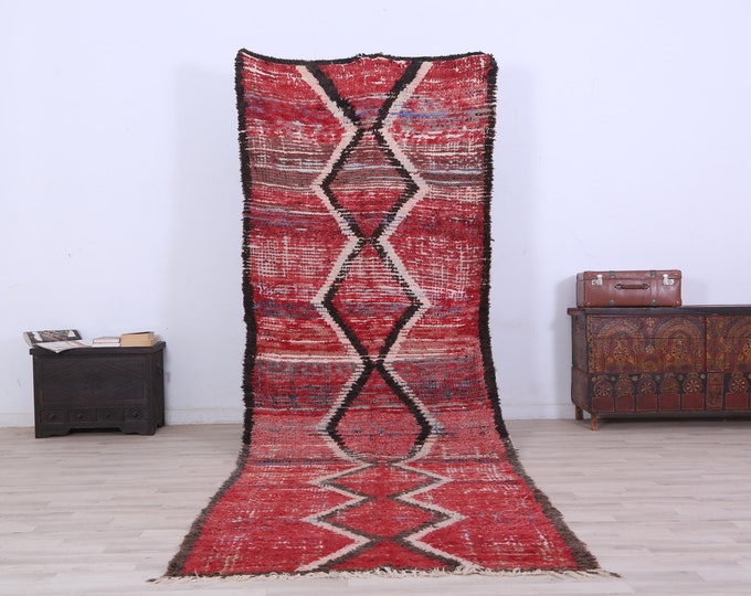 Fabulous Moroccan rug,vintage rug, berber rug, area rug, livingroom rug, tribal wool rug 11.6 x 3.9Feet