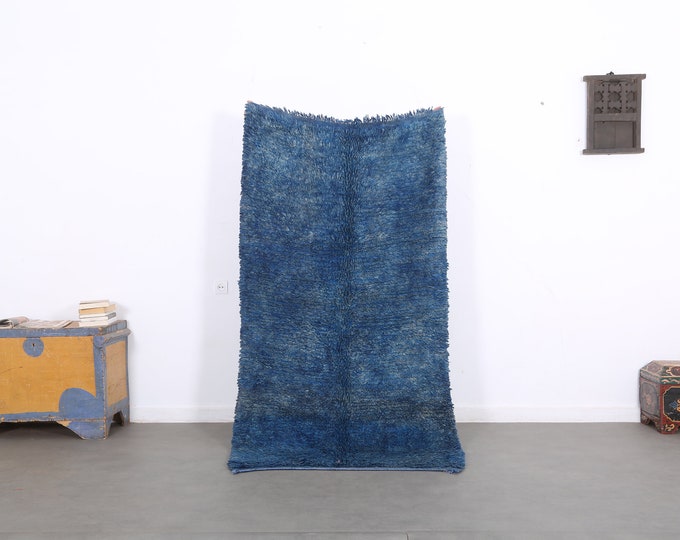 Blue vintage rug,Realistic moroccan carpet,Amazing traditional rug 6.7FT x 3.4 FT