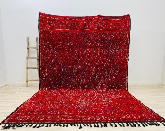 Moroccan Large Wool Rug,Berber Area Rug 11x7 Feet,Authentic Rug,Livingroom Rug