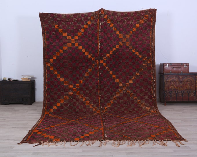 Large Moroccan Rug,Berber Wool Rug,Vintage Area Rug,Authentic Rug,Boho Berber Rug 10.4x 6.6 FEET