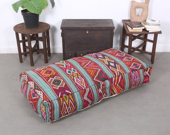 Gorgeous floor pouf,vintage floor pouf ottoman pouffe,rectangular cushion 48" x 24" x 8" FREE SHIPPING