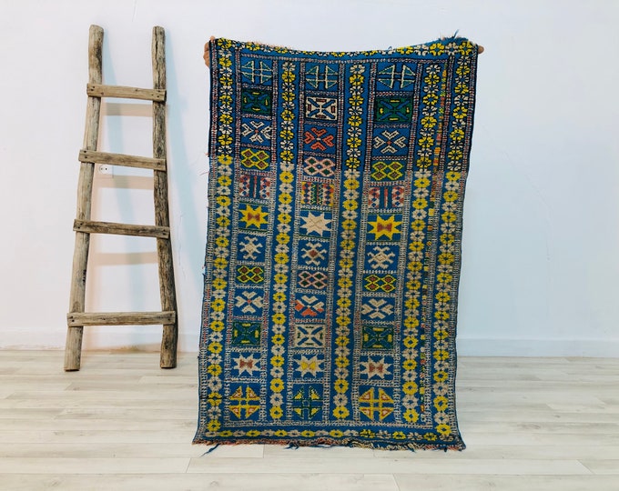 Luxury Green Rug|Organic floor rug|Luxury shagy rug from Morocco 4x2.5feet/122x77cm|FREESHIPPING|WAK77