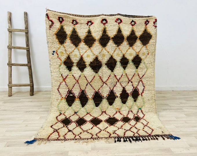 Amazing Moroccan Azilal Rug Berber Tribal Rug Area Rug Middle Atlas 6.1 x 4.8 FEET FREE SHIPPING