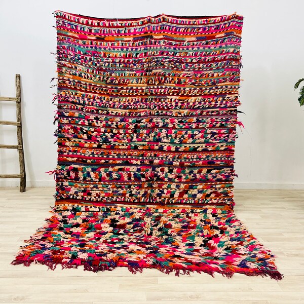 Tapis Berbère Boucherouite Marocain Fait Main - Unique Et Multicolore