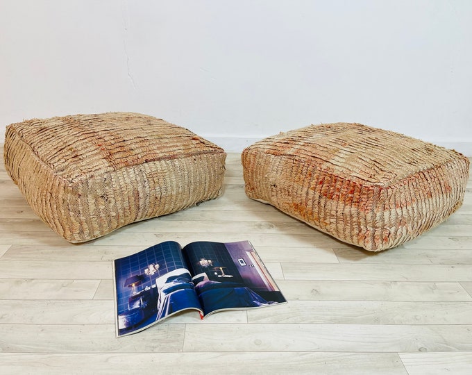 Vintage Ottoman chair pouff,Authentic foot stool,1930s pouf,vintage cushion,24"24"8",freeshipping