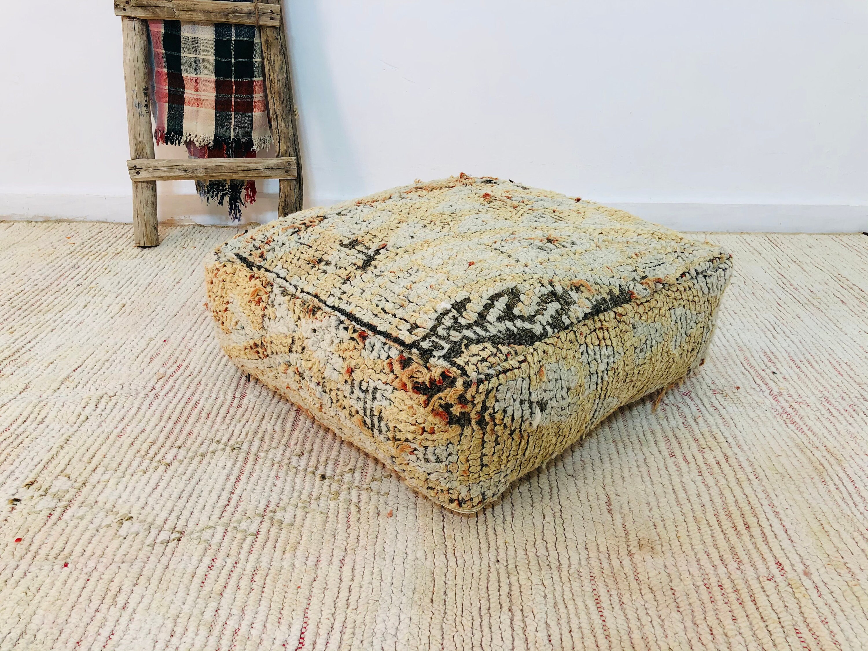 Floor Boho Cushion For Home Decor Moroccan Meditation Ottoman Floor Pachwork Pouf Luxury Vintage Pou