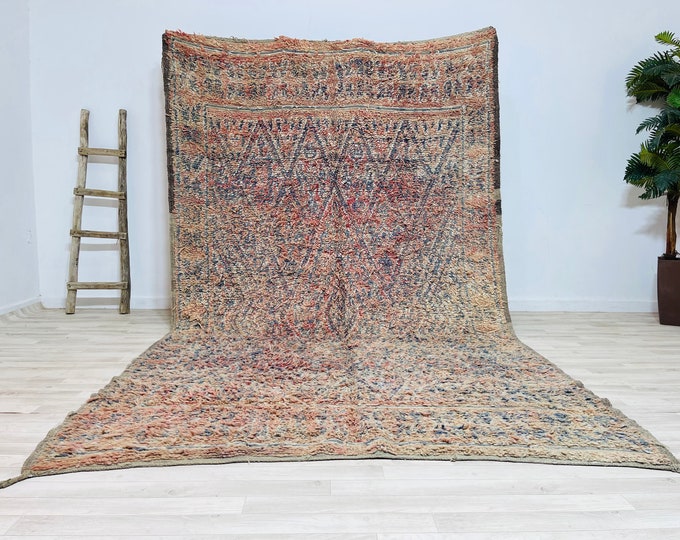 Jamila-Vintage Boho Style Moroccan Rug 11FT x 6.6FT-Oriental Carpet-Berber Teppich-Bohemian decor rug-Tapis Maroccain 11x6
