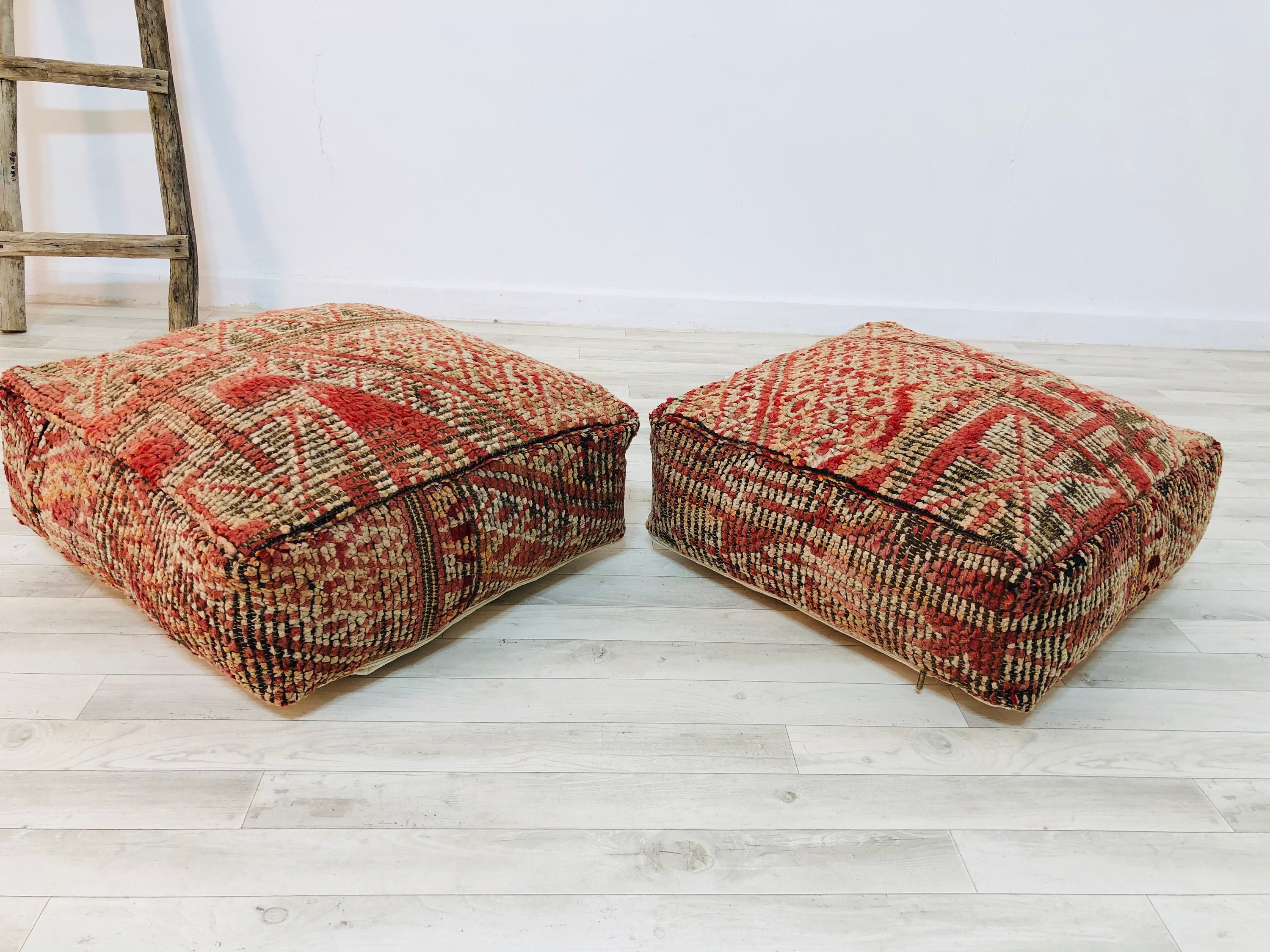 Gorgeous Foot Stool 24248_Vintage Ottoman Chair_ Bohemian Pouf_Seat Cushion_Insert Available