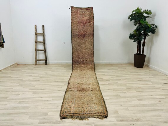 Vintage Moroccan Runner Rug Handmade Runner rug Entryway Rug Large Runner Rug 13.3 x 2.2 FT