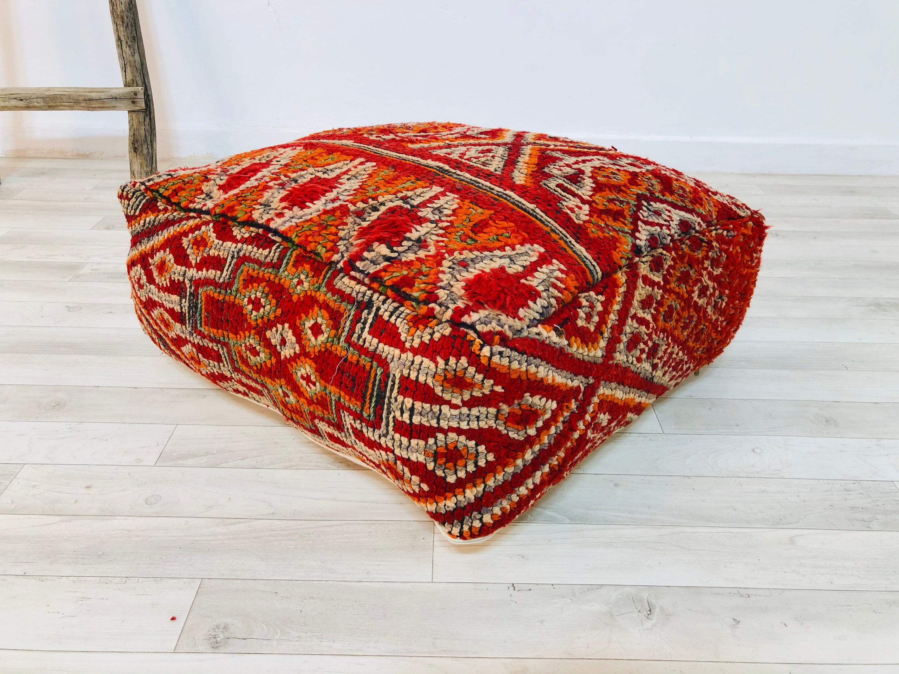 Vintage Pouf_Exquite Ottoman Chair_Home Decor_Beanbag Pouf_Bohemian Floor_Killim Rug Puff Floor Cush