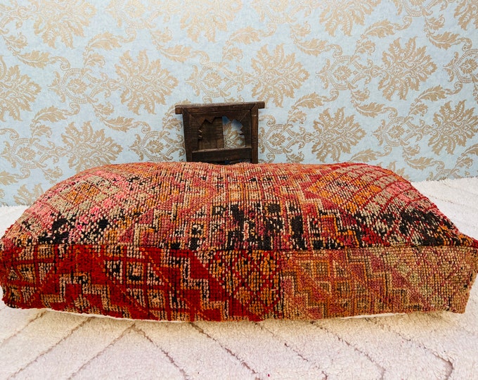 Rectangulare floor cushion vintage floor pouf ottoman pouffe 48" x 24" x 8" FREE SHIPPING