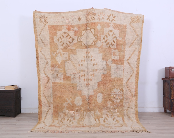Amazing Boho rug Vintage Moroccan Rug Tribal Rug Area Rug 7.1 x 5.2 FEET