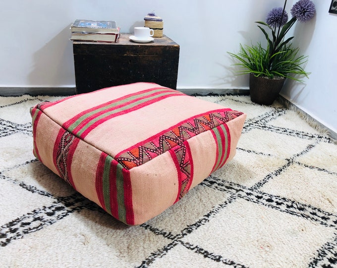 Handmade kilim pouf,Bohemian Pouf,Ottoman Chair,decoration Kilim Pouf,Pillow Covers 24x24x8,Freeshipping