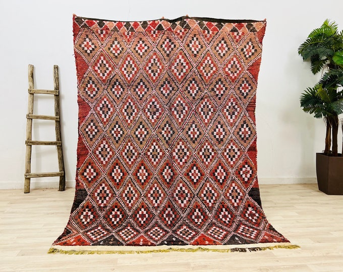 Moroccan Vintage Rug,Oriental carpet,Tribal Rug,Genuine wool rug 5x7FT