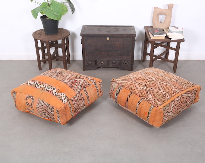 Vintage traditional Pouf,Ottoman Floor Coushion for Livingroom pouf Berber Cushion Covers 24x24x8Inch