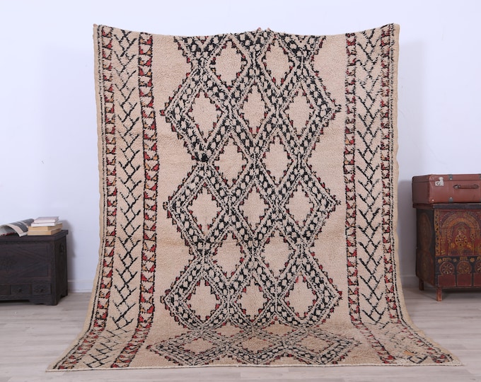 Moroccan Teppich Rug,Wool Rug,Area Rug,Authentic Vintage Rug,Handmade Rug 7.8ft x 6ft