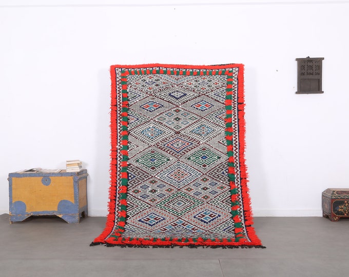 Moroccan kilim rug,Unique kilim rug,Abstrac kilim rug,Handmade kilim rug,Area rug,Tribal kilim rug 7.8ft x 5ft