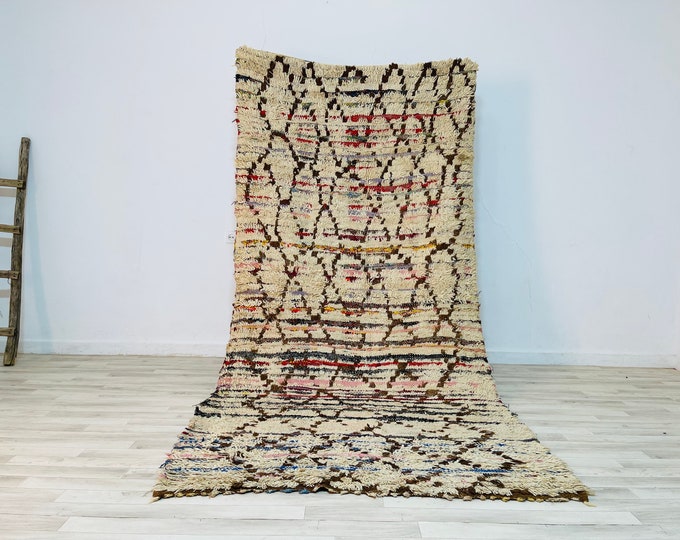 Azilal Rug 9.5x5.5FT,Vintage style rug,Beber wool rug,Narow Livingroom rug,Bohemian collection rug 9X5