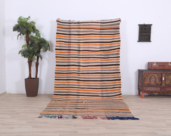 Tribal kilim,Vintage kilim,Wool kilim,Handmade kilim rug,Berber vintage kilim,Livingroom kilim,Old rug 10ft x 5ft