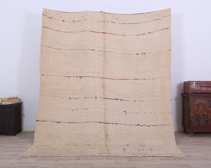 Contemporary vintage rug,Moroccan Bohemian rug,Organic wool carpet, 7.5ft x 6ft