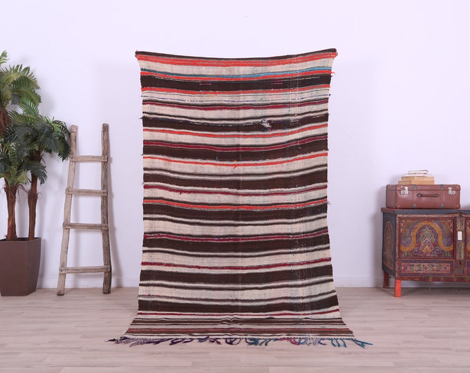 Amazing kilim rug,entryway rug,vintage rug,kilim rug,unique rug,traditional kilim rug 8ft x 4.3ft