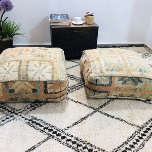 Puf bohemio de suelo vintage, silla otomana, puf de decoración del hogar, fundas otomanas de 24x24x8 pulgadas, envío gratis.