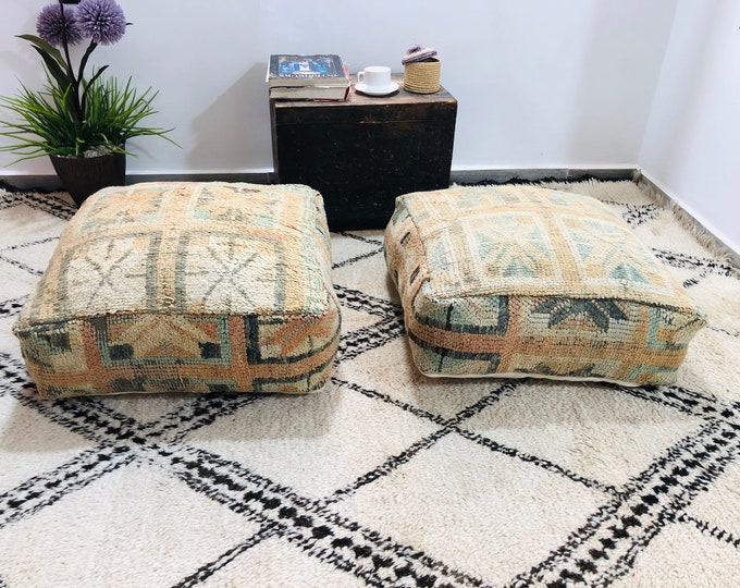 Vintage Floor Bohemian Pouf,Ottoman Chair,Home decor Pouf,Ottoman Covers 24x24x8Inch Free shipping.