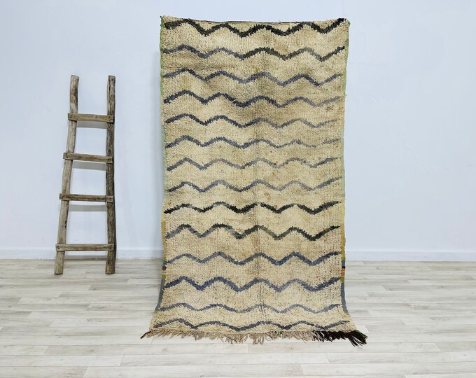 Vintage Morocco Rug Old Berber Rug 6.5FT x 3.6FT
