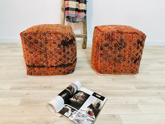 Amazing Vintage pouf_Moroccan Fabric pouf_Beanbag ottoman_made from Morocco_Aprox16"16"16"