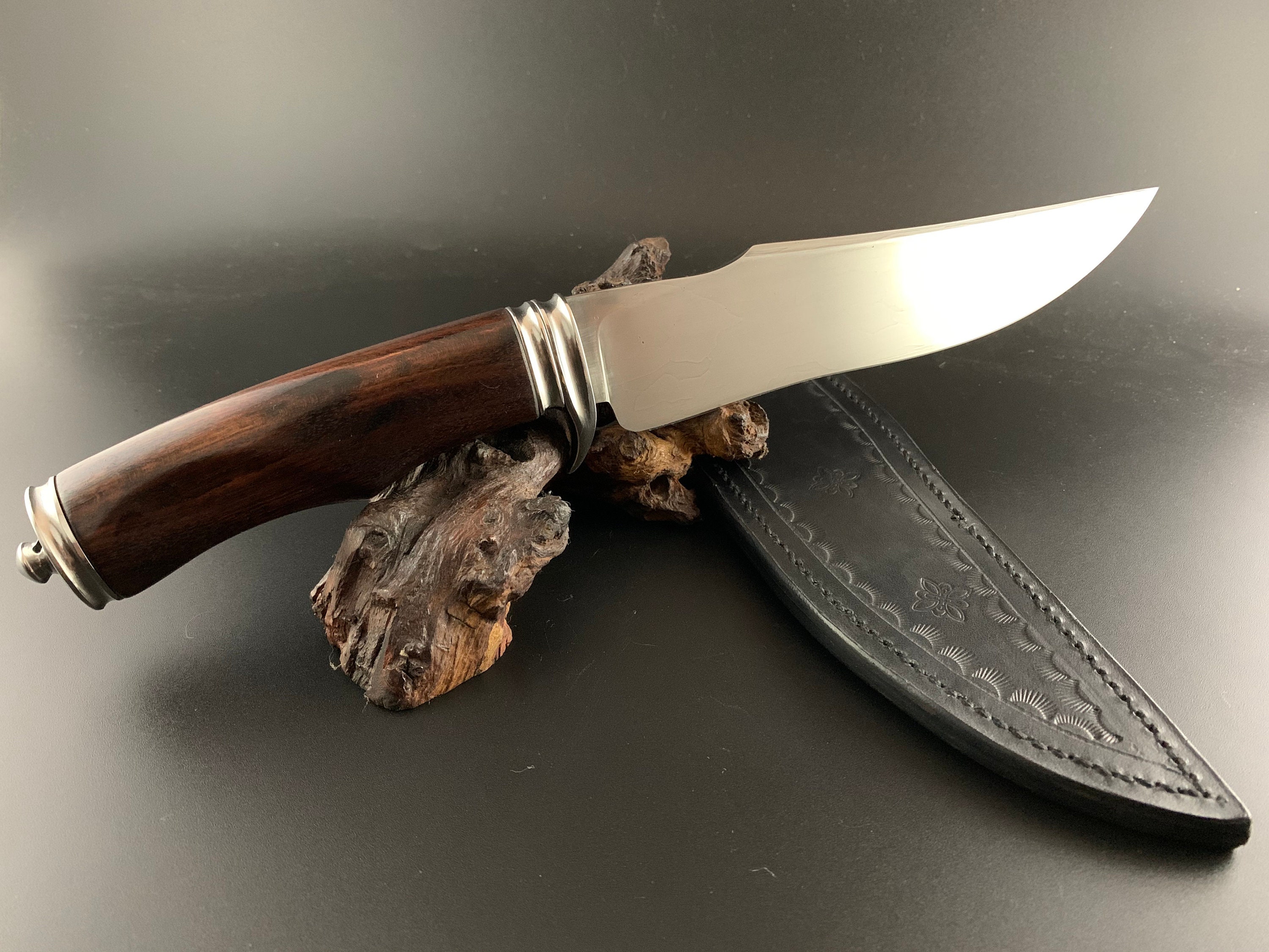 Bowie Knife 7 Damascus Blade from 52100 Ball Etsy