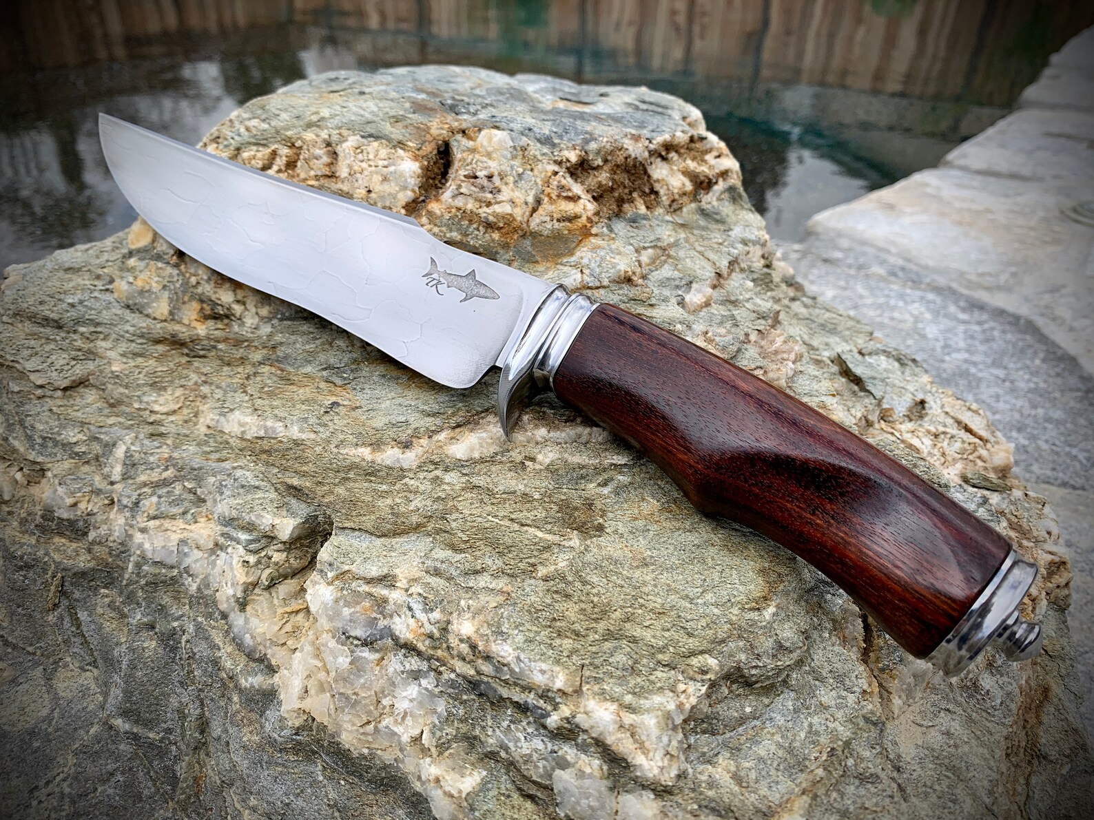 Bowie Knife 7 Damascus Blade from 52100 Ball Etsy