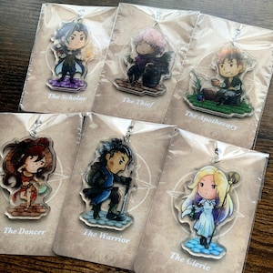 Keychain Octopath Traveler Cyrus Therion Alfyn Primrose Ophilia Olberic