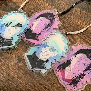 Keychain Satoru Gojo and Suguru Geto JJK Satosugu double side keychains