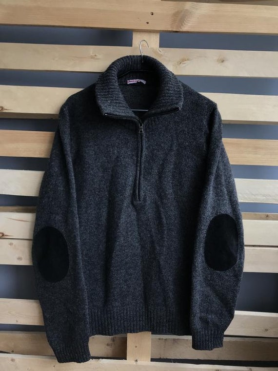 prada black tab logo zip collared sweater