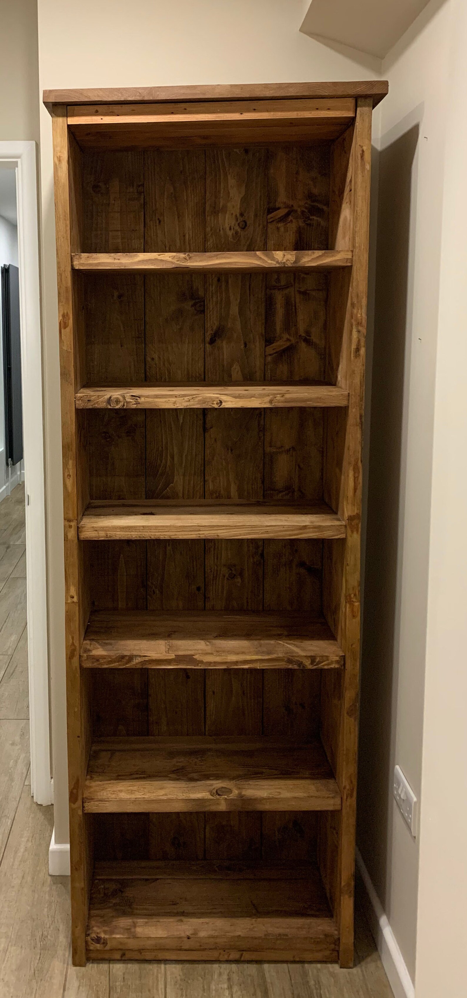 Deep large rustic chunky wood bookcase Etsy