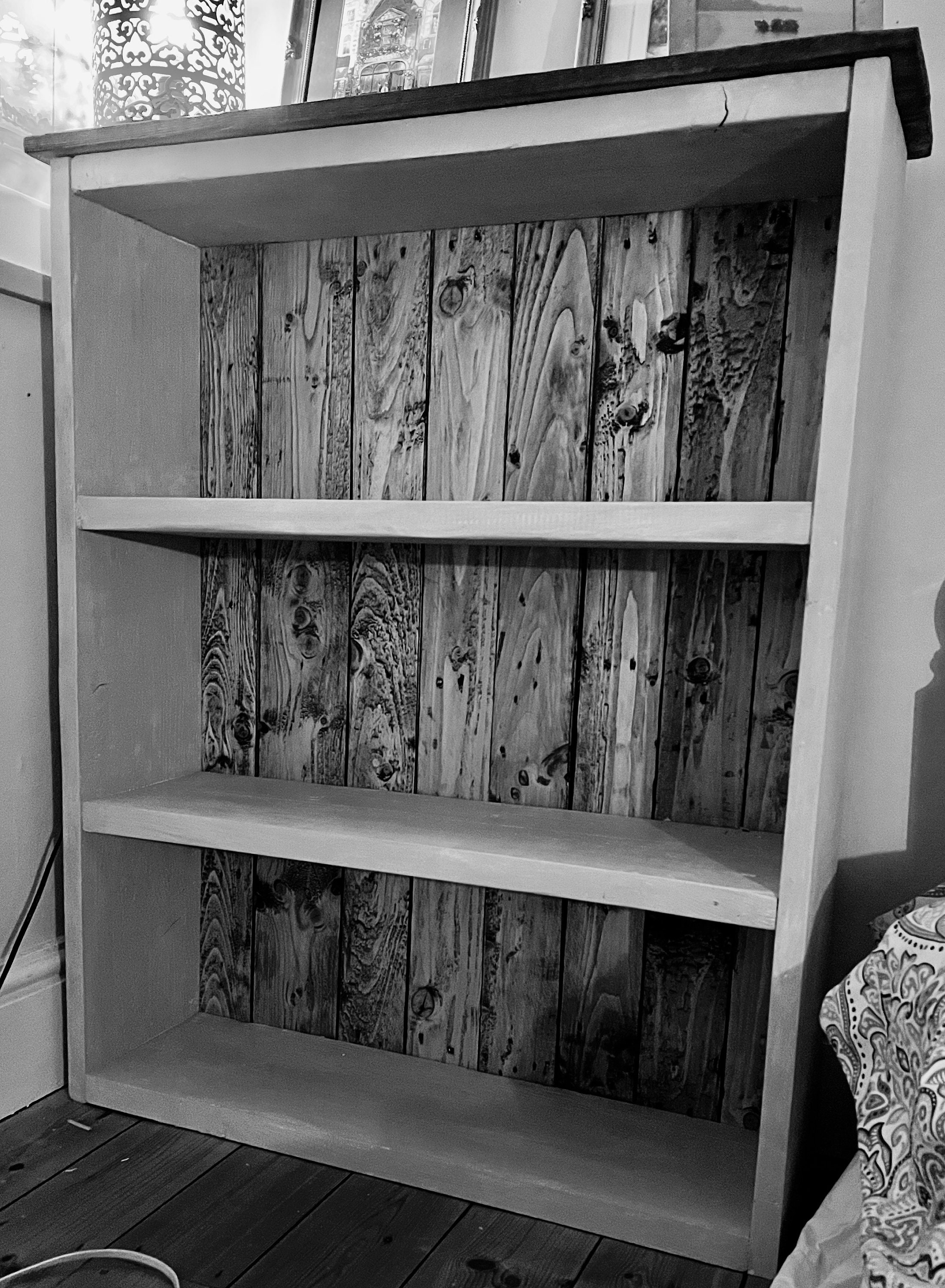 Solid wood bookcase rustic country style with 20cm bookshelves — Rustic