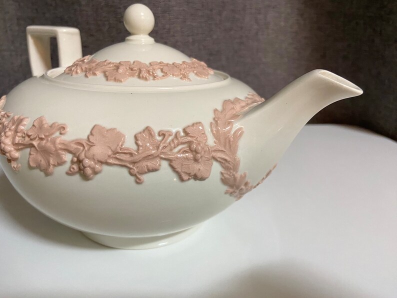 Rare Wedgwood Queensware Pink Teapot Etsy