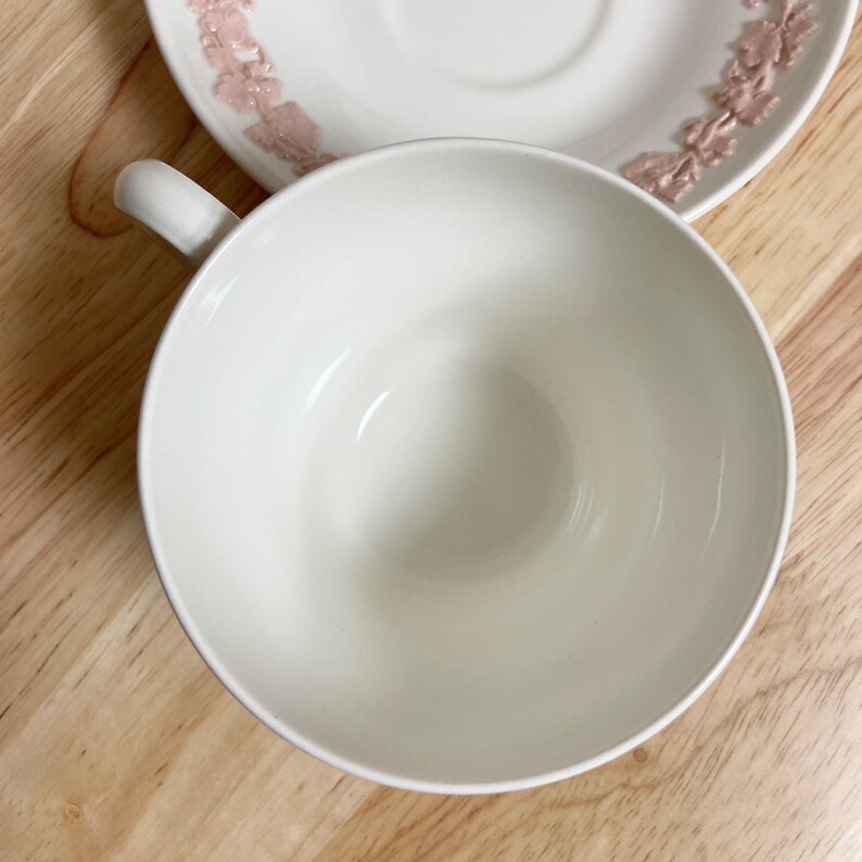 Wedgwood Queensware Pink Cup and Saucer Etsy