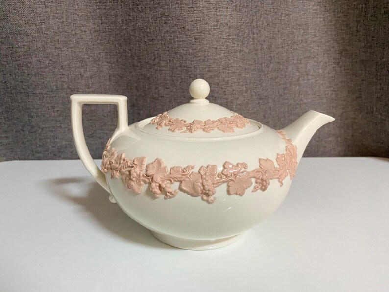 Rare Wedgwood Queensware Pink Teapot Etsy